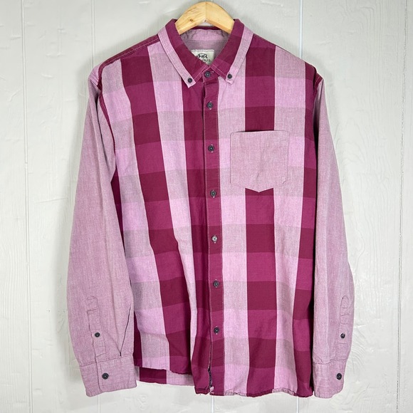Ecko Unlimited Y2K Striped Shirt Men's Pink Button Down Skater Streetwear Large - Picture 2 of 11